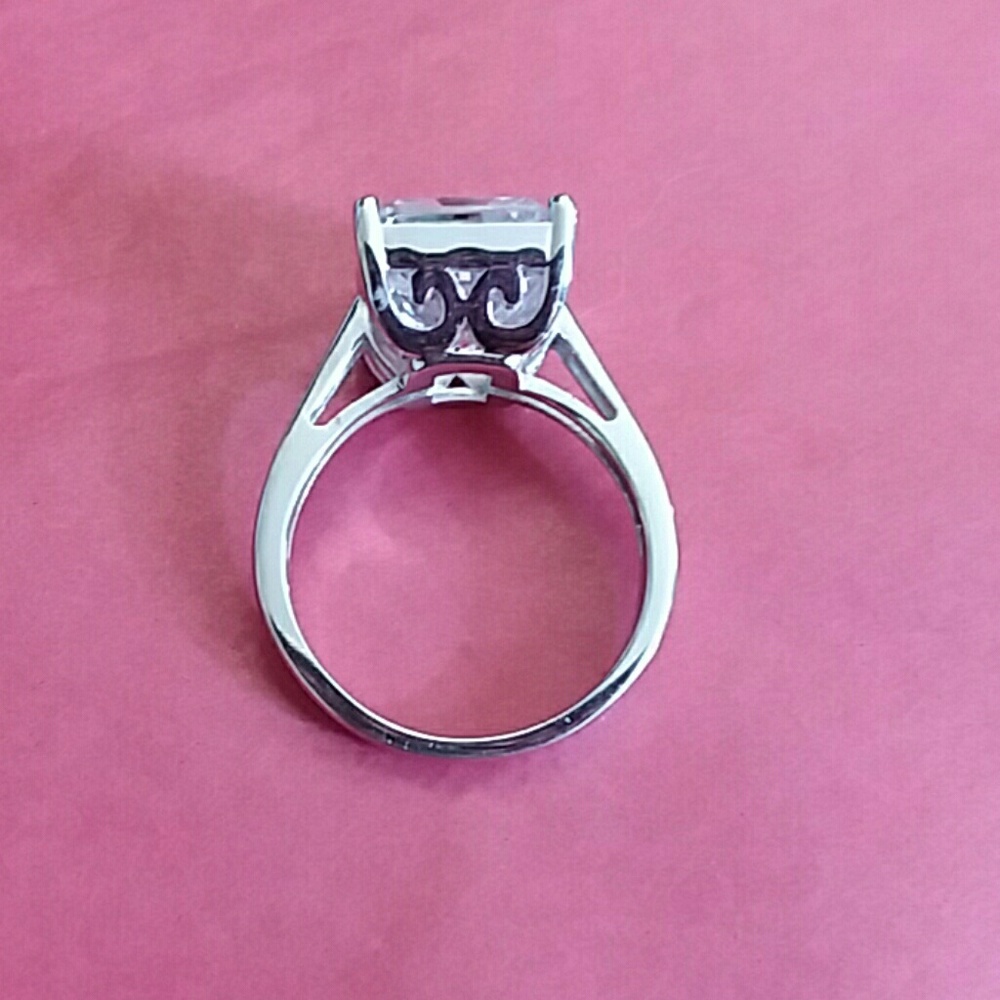 SOLD 6 CARAT RADIANT CUT CZ RING - Picture 6 of 8